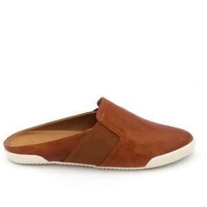 Frye Womens Melanie Mule Flat Shoes Brown Leather Slip On Distressed Size 8.5